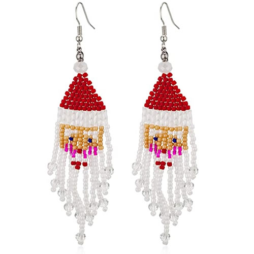2020 Christmas Earrings Santa Beaded Drop Earrings Dangle Earrings For Women